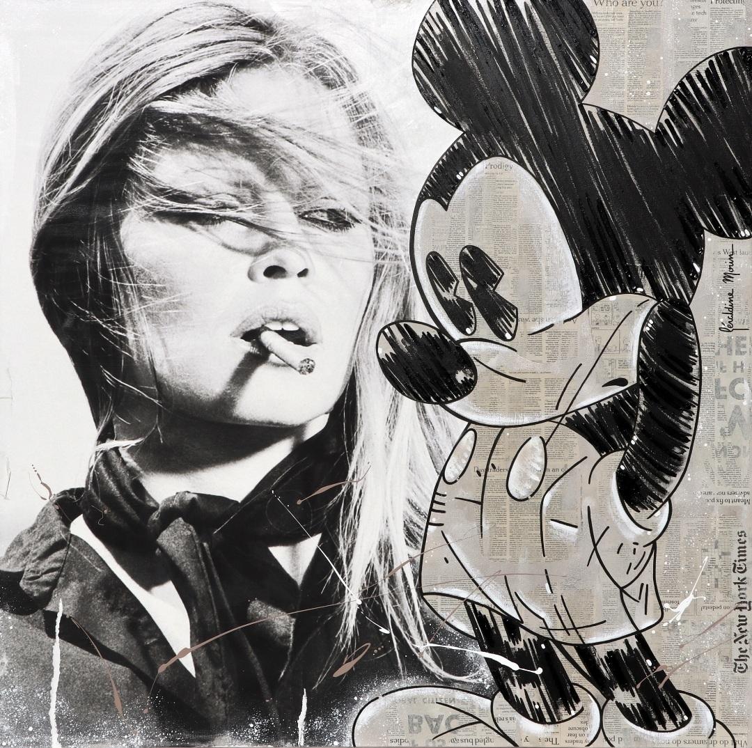 Geraldine Morin Figurative Painting - Bardot and Mickey