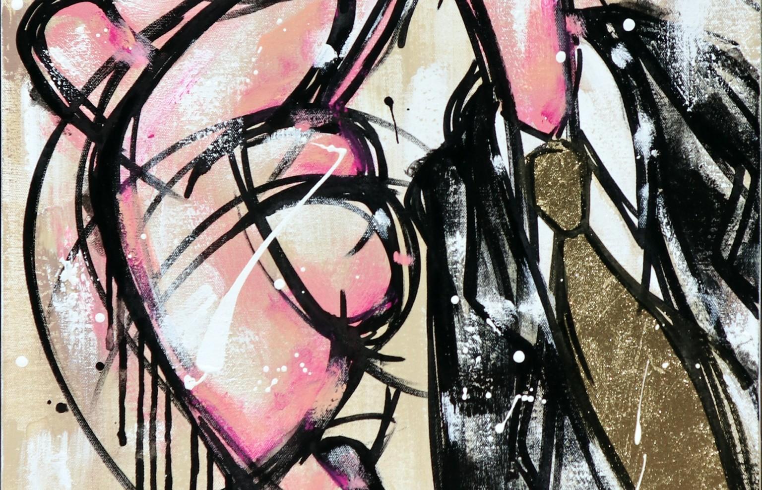 PINK WHO - Pop Art Painting par Geraldine Morin