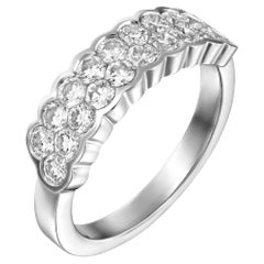 1,5 Karat 2 Row Diamant-Weißgold-Ring mit unsichtbarer Fassung