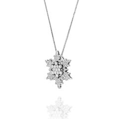 Geraldo 1.62 Carat Diamond White Gold Invisible Setting Star Pendant