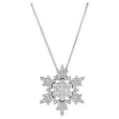 Geraldo 1.62 Carat Diamond White Gold Invisible Setting Star Pendant