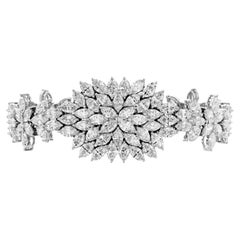 Geraldo Bracelet en or blanc avec diamants taille marquise de 28,64 carats