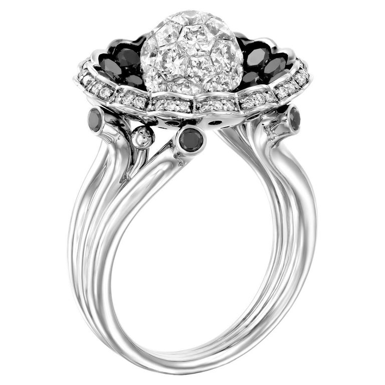Geraldo 6.06 Carat Diamond Sphere White Black Diamonds Invisible ...