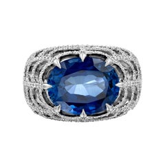 Geraldo 7 Carat Sapphire Diamond Ring