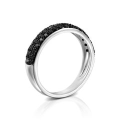 Geraldo Classic Black Diamond Pavé Ring