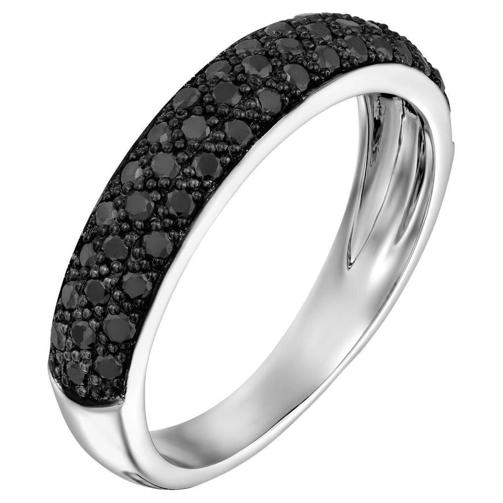 Geraldo Classic Black Diamond Pavé Ring