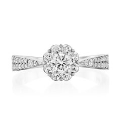 Geraldo Classic Diamond White Gold Invisible Setting Ring
