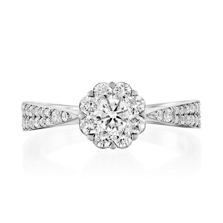 Customizable Geraldo Classic Diamond White Gold Invisible Setting Ring ...