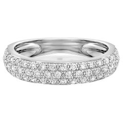 Geraldo Classic Bague pavée en or blanc avec diamants