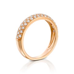 Geraldo Classic Diamond Pink Gold Pavé Ring