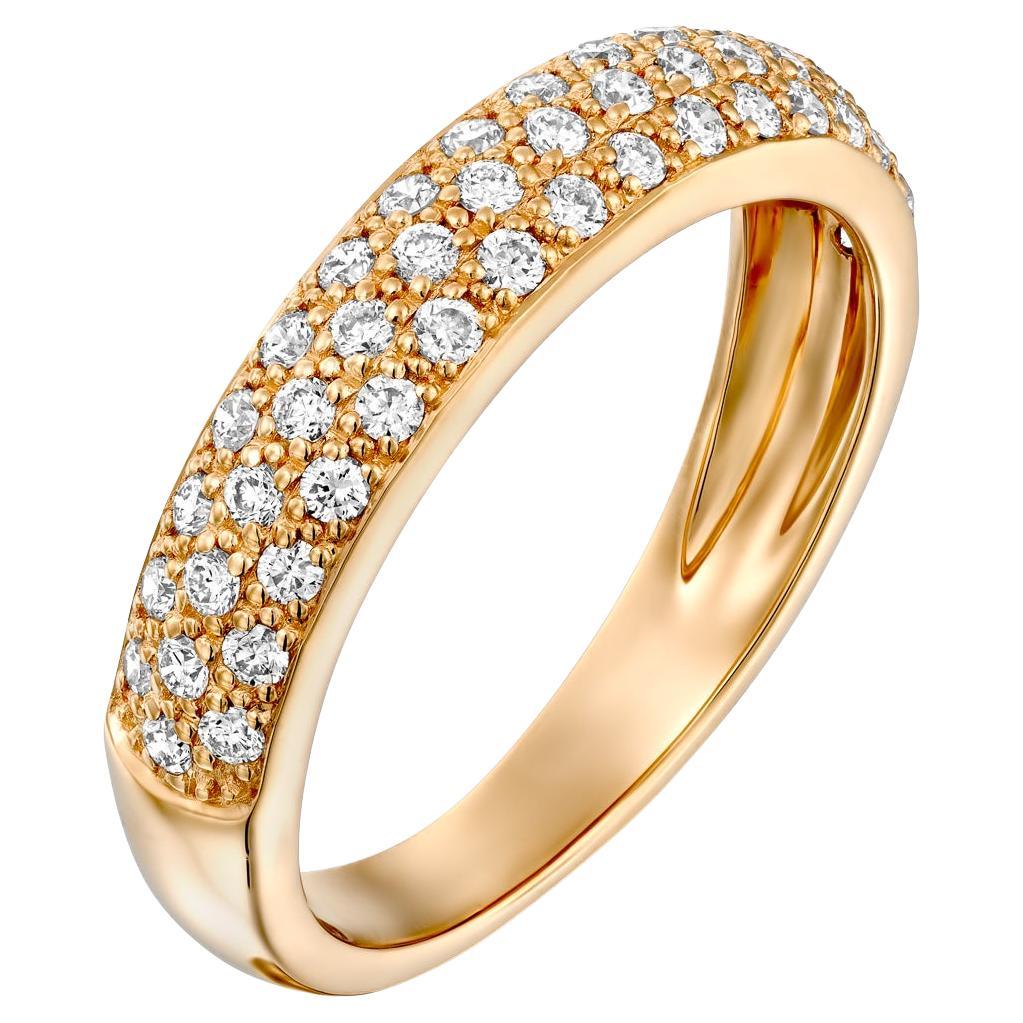 For Sale:  Geraldo Classic Diamond Pink Gold Pavé Ring