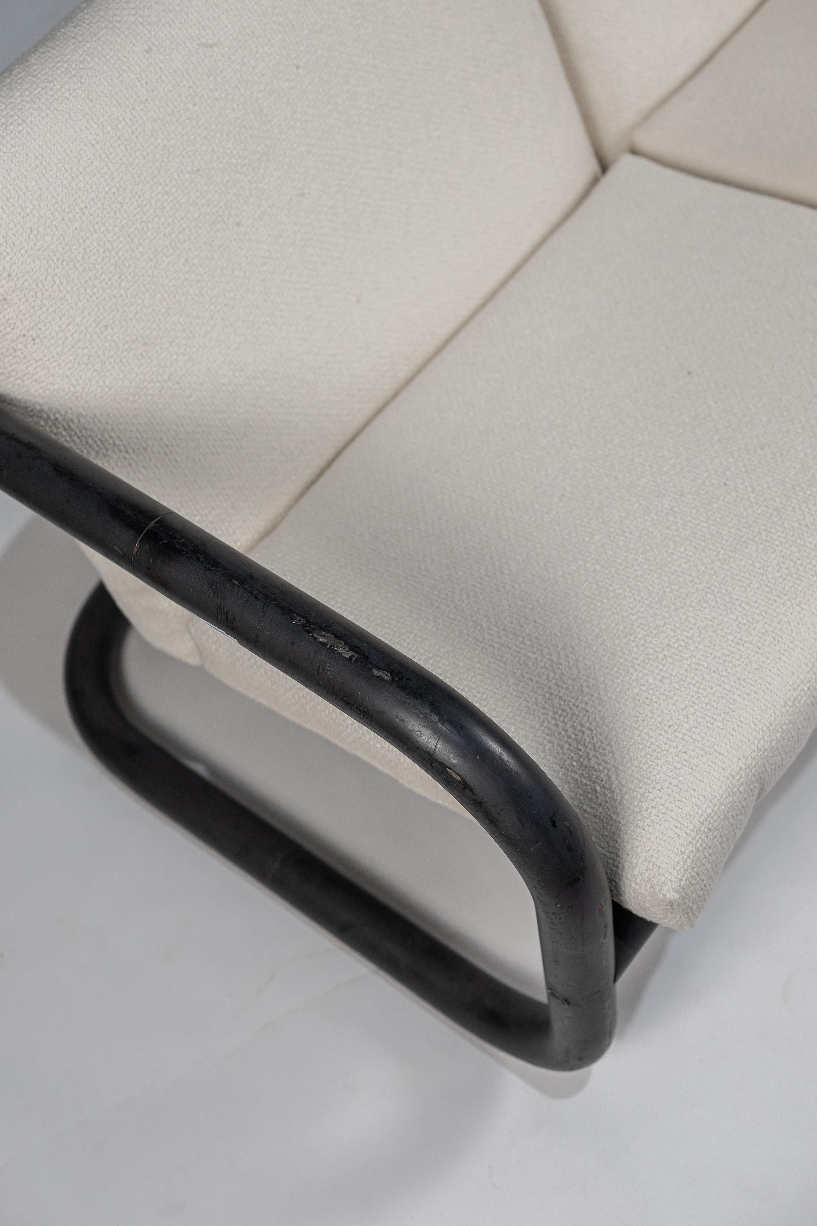 20th Century Geraldo de Barros, 2-seater metal and upholstery sofa, c. 1970 For Sale