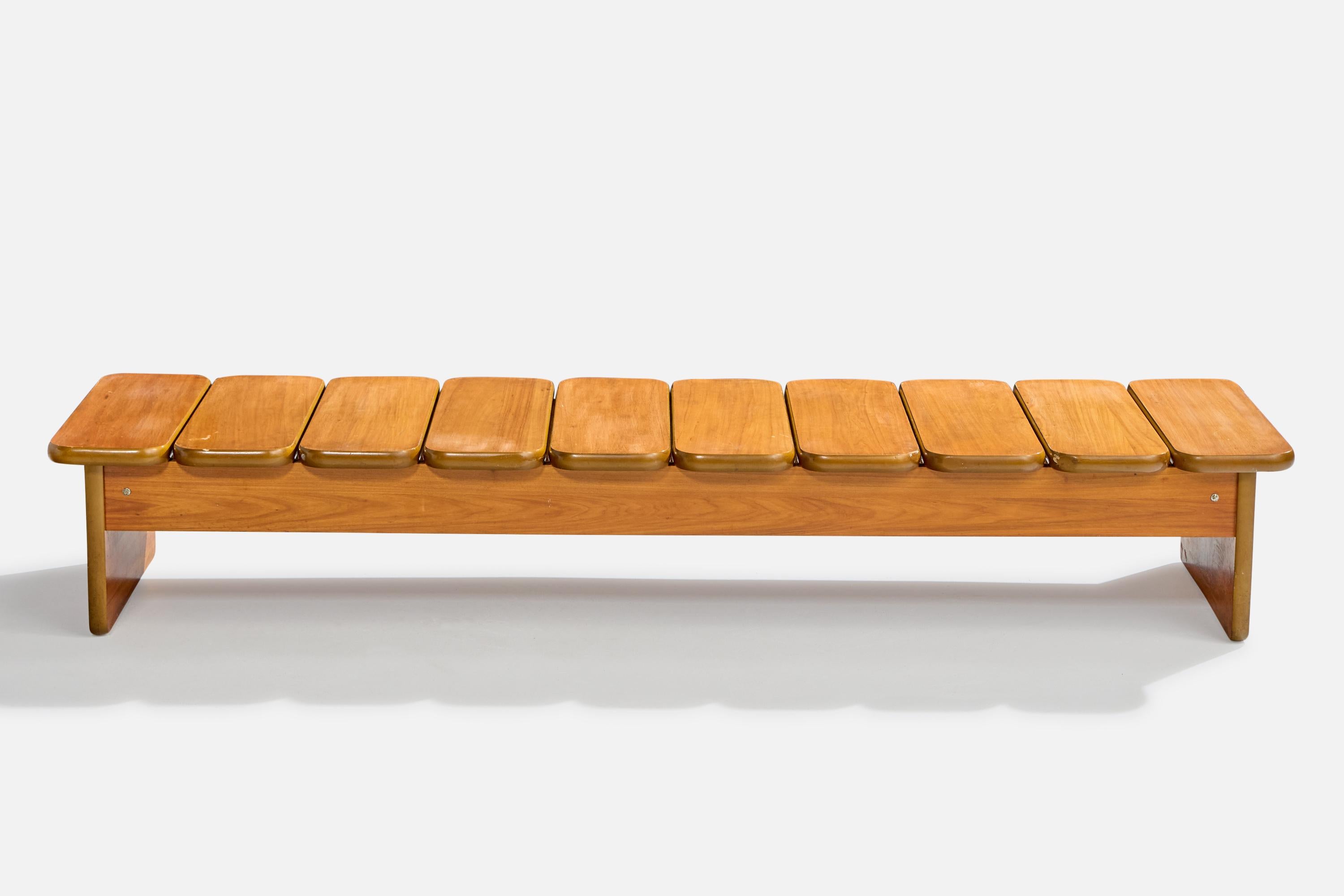 Mid-Century moderno Geraldo de Barros, Panchina, Wood, Metallo, Brasile, anni '70 in vendita