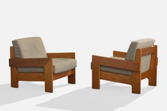 Geraldo De Barros, Sillas de salón, Madera, Tela, Acero, Brasil, 1970s