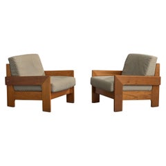 Geraldo De Barros, Sillas de salón, Madera, Tela, Acero, Brasil, 1970s
