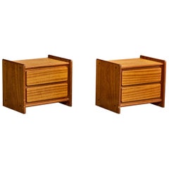 Geraldo de Barros, Mesillas de noche, Madera, Brasil, Década de 1970 Geraldo de Barros, Mesillas de noche, Madera, Brasil, Década de 1970