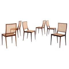 Geraldo de Barros, Set of Six Rosewood Dining Chairs, Brazil, 1960s, Mid-Century