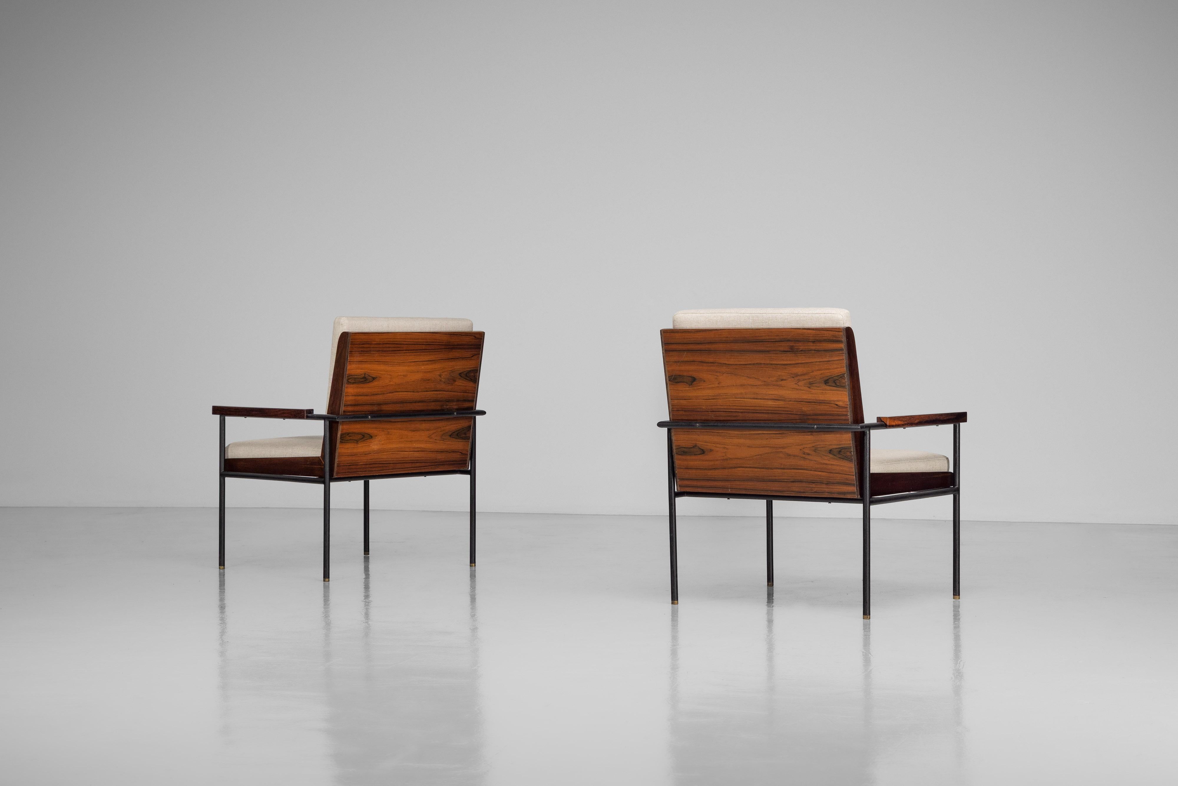 Brazilian Geraldo de Barros UL19 armchairs Unilabor Brazil 1955 For Sale