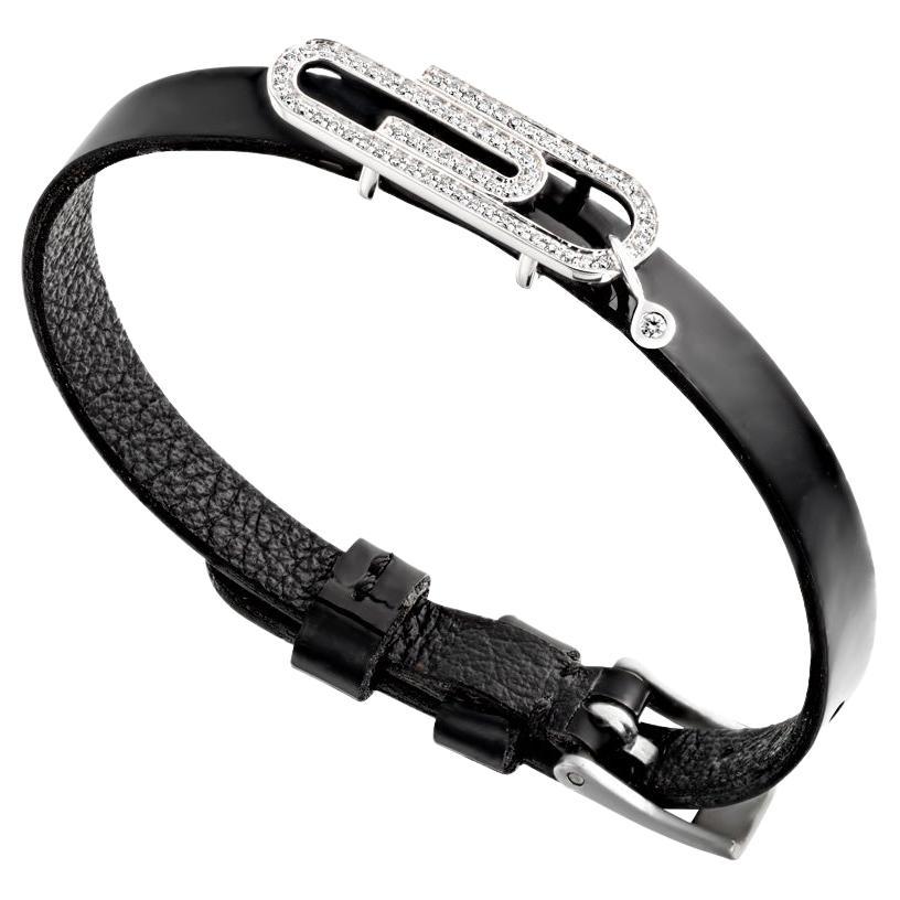 Geraldo Pin Diamond Leather Belt Bracelet For Sale