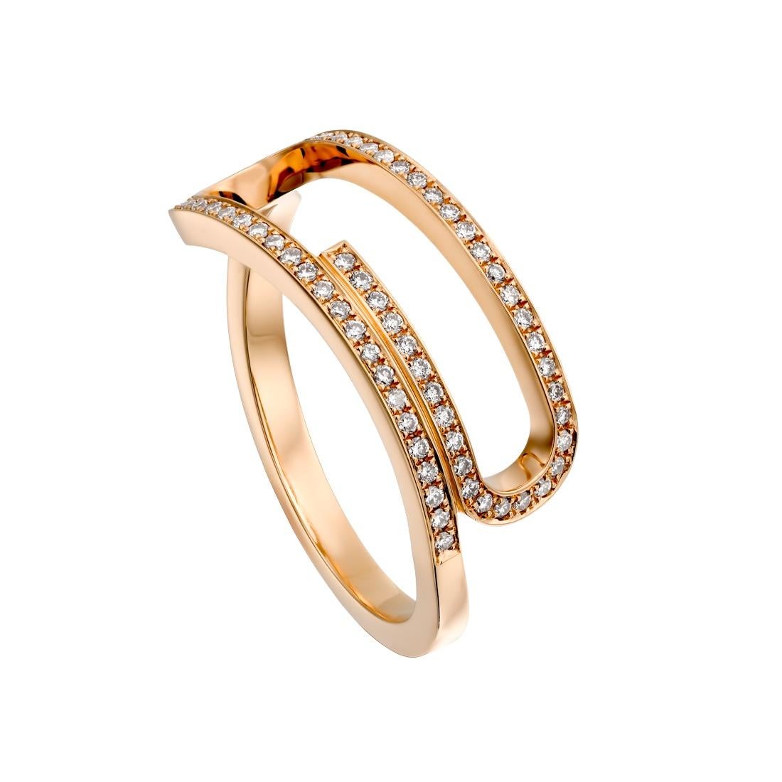 For Sale:  Geraldo Pin Diamond Pink Gold Ring 2
