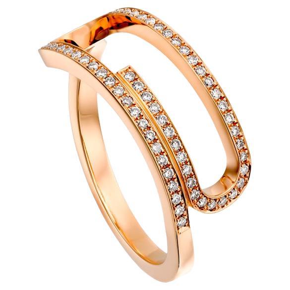 For Sale:  Geraldo Pin Diamond Pink Gold Ring