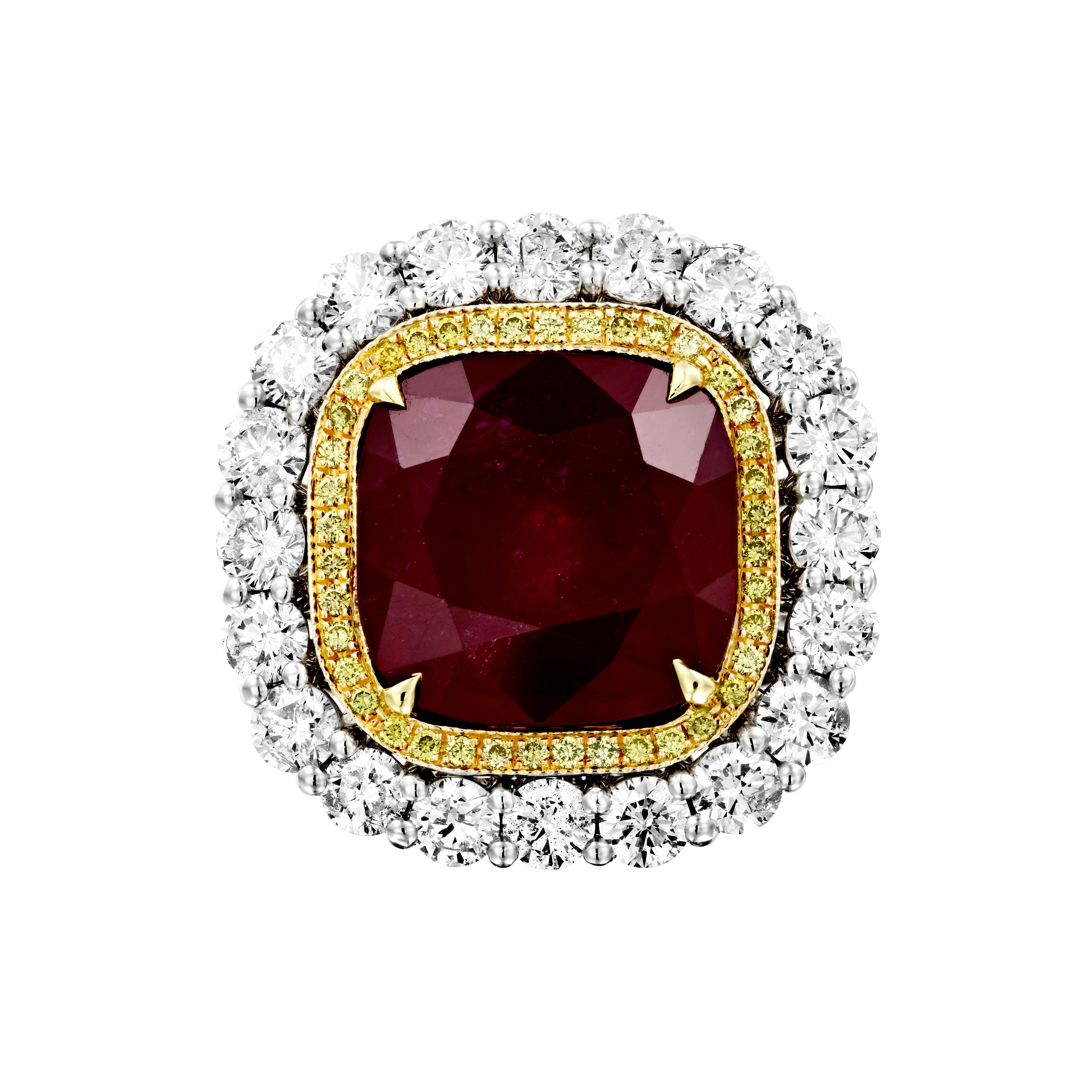 Edwardian Geraldo Ruby Diamond Ring For Sale
