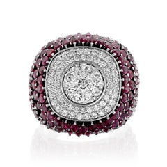 Geraldo Ruby Diamond White Gold Invisible Setting Ring