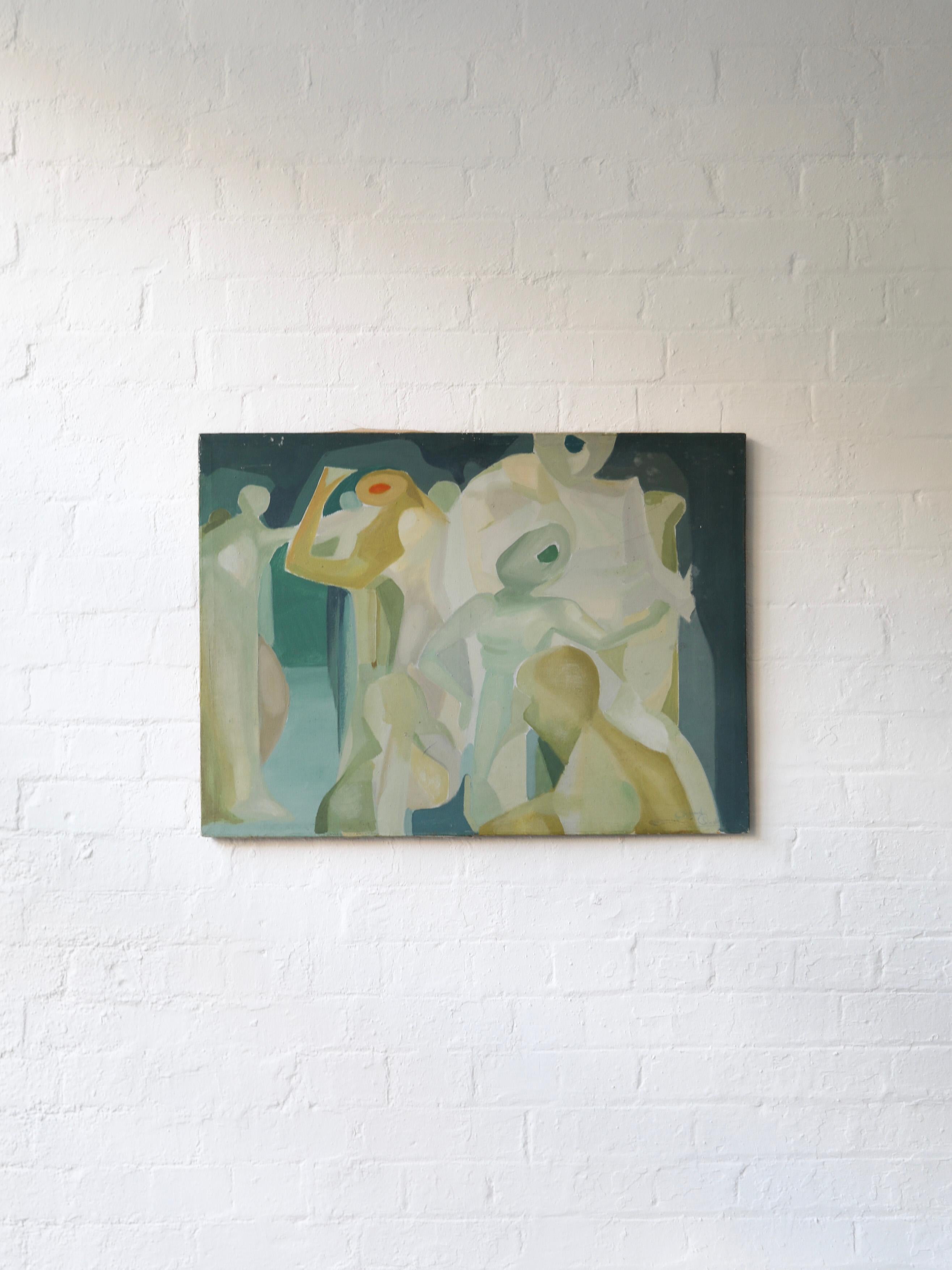 Französischer Kubist Öl auf Leinwand, Gérard Andrès (1956-2020) – Painting von Gerard Andres