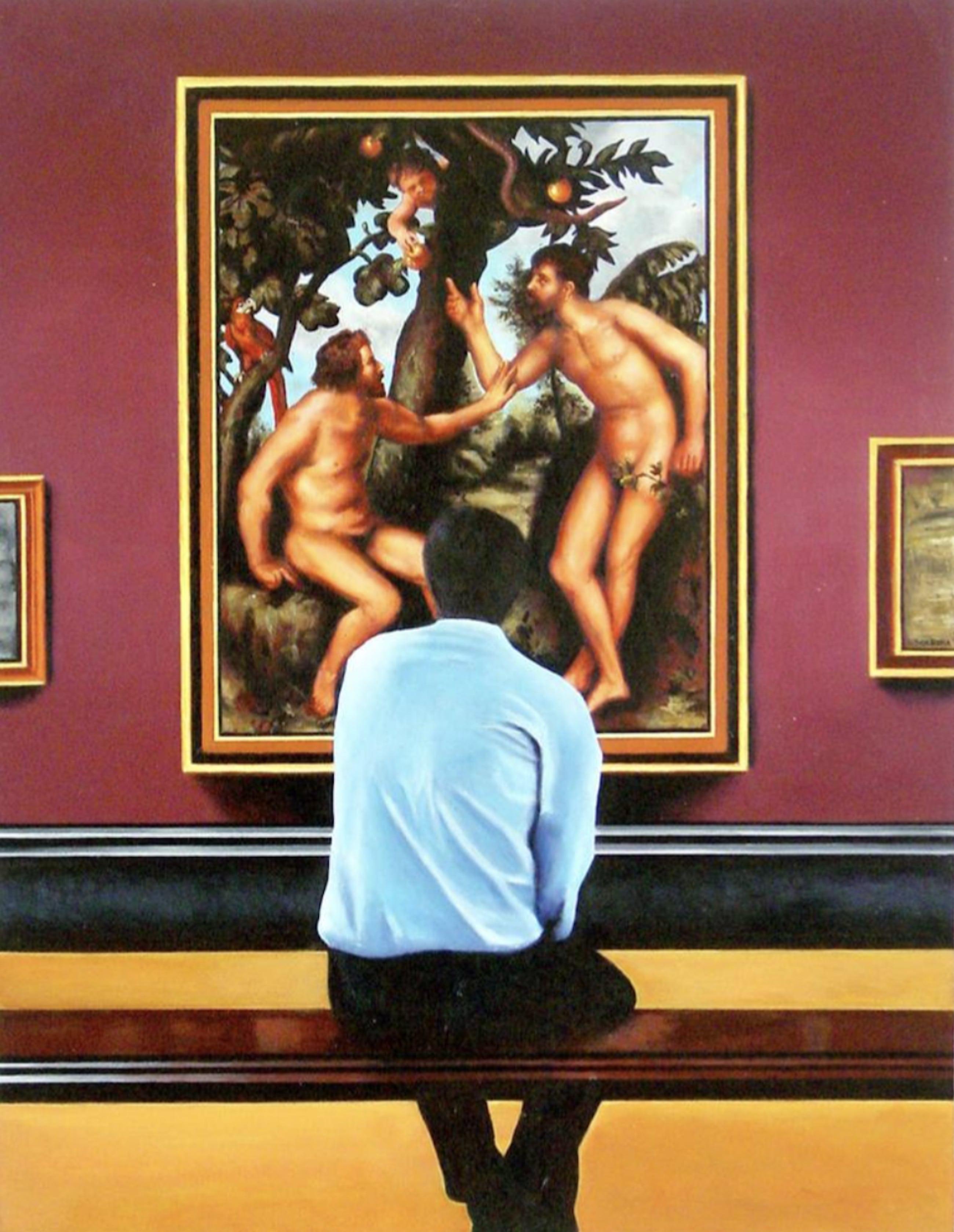 Adam et Steve, peinture, acompte de commande, acrylique sur panneau de bois - Photoréalisme Painting par Gerard Boersma