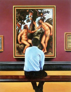 Adam et Steve, peinture, acompte de commande, acrylique sur panneau de bois