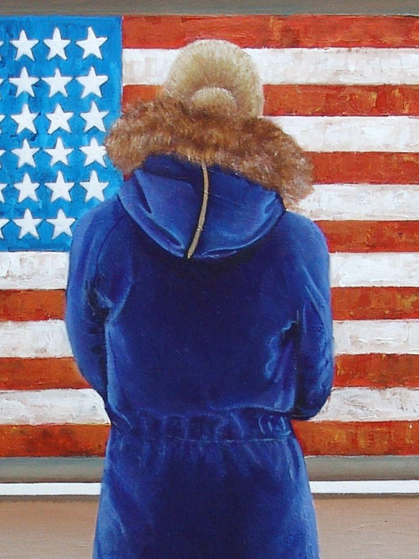 acrylic american flag painting