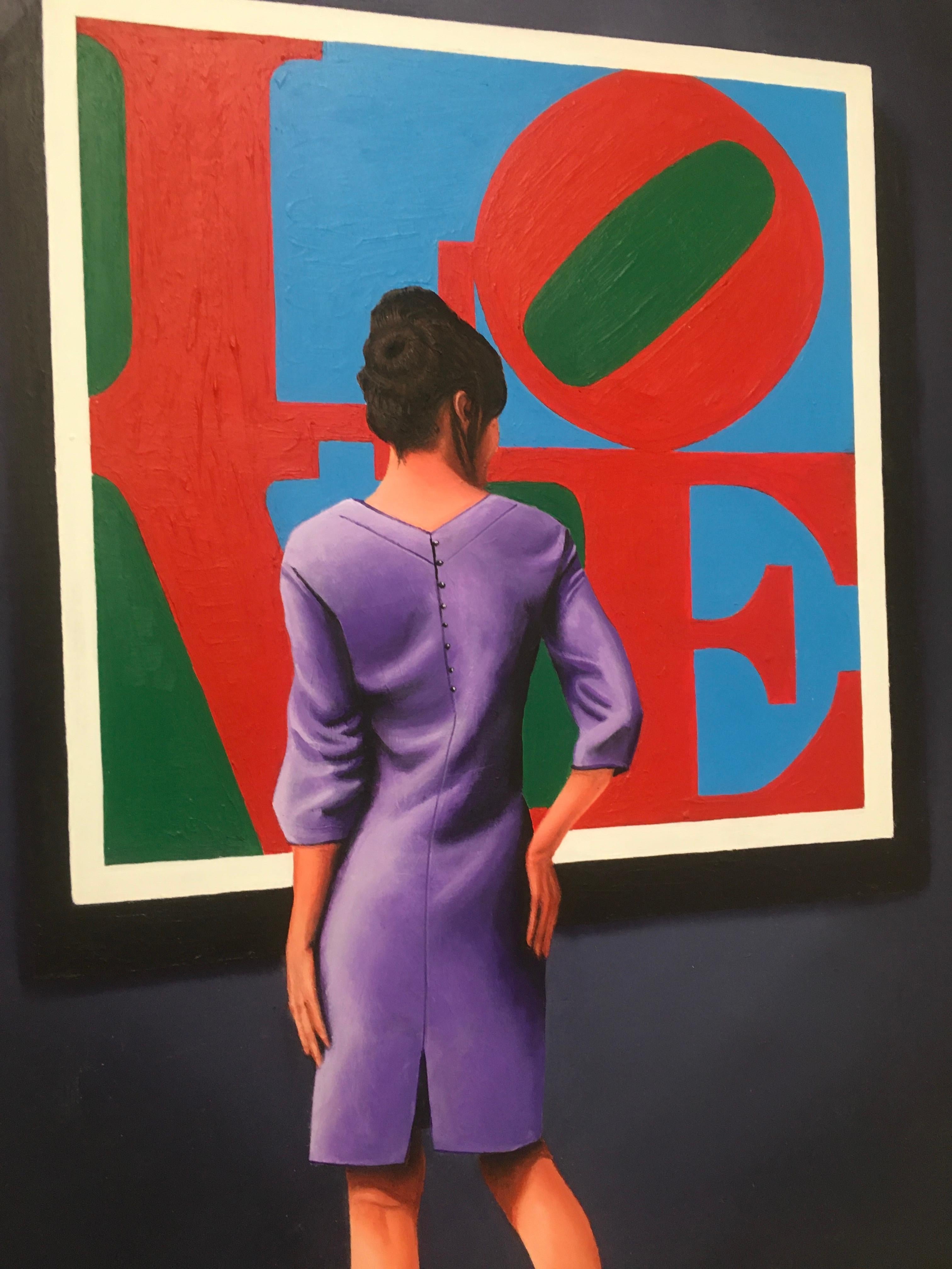 LOVE Original Hyperréaliste Painting Acrylique on Wood - Noir Figurative Painting par Gerard Boersma