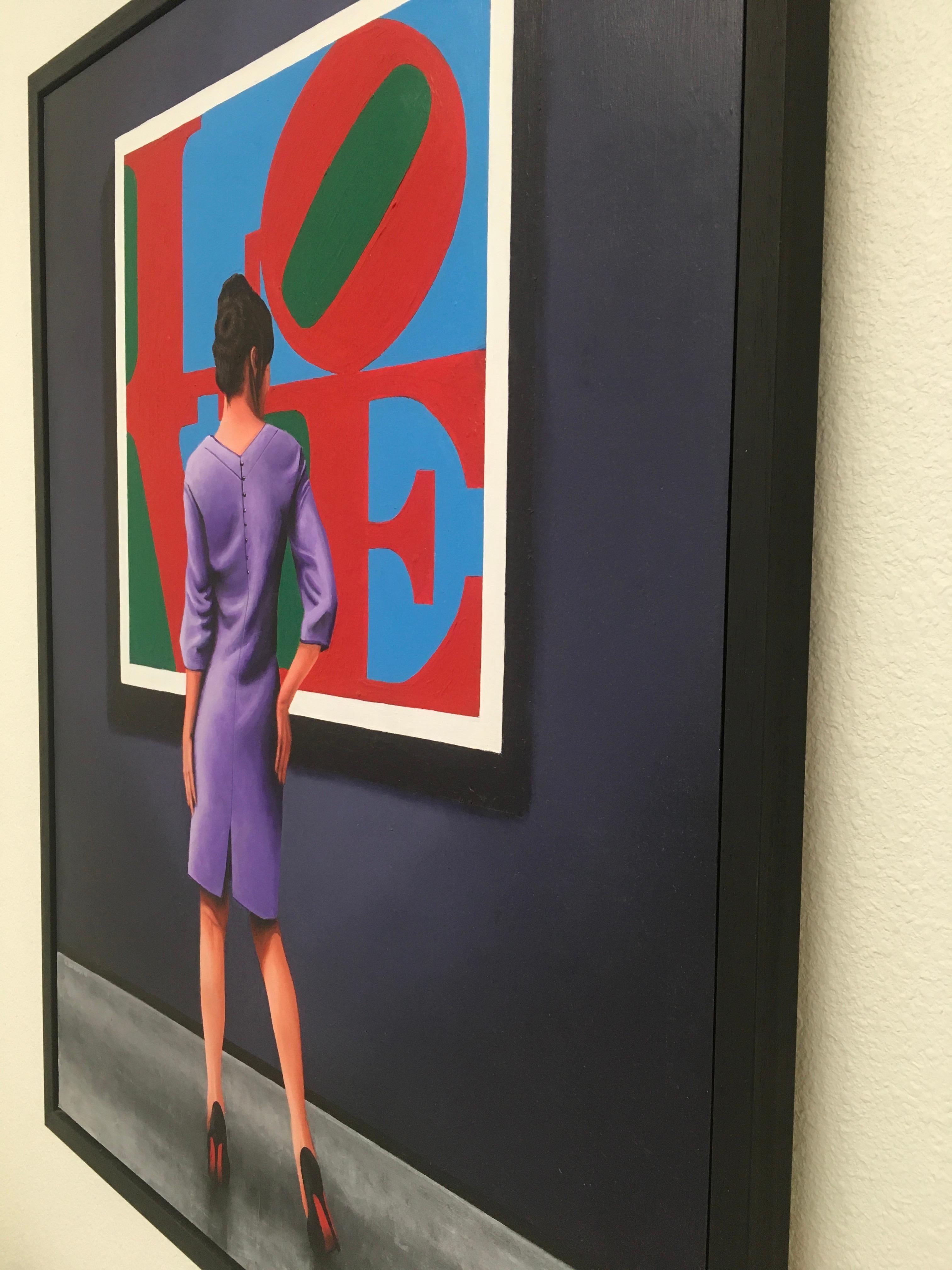 LOVE (2018) de Gerard Boersma	
Acrylique sur panneau de bois	
70 x 90 cm	
Unique en son genre
Signé à la main par l'artiste
Cadre en bois noir inclus
	
L'artiste néerlandais Gerard Boersma a étudié la peinture et les beaux-arts à l'
