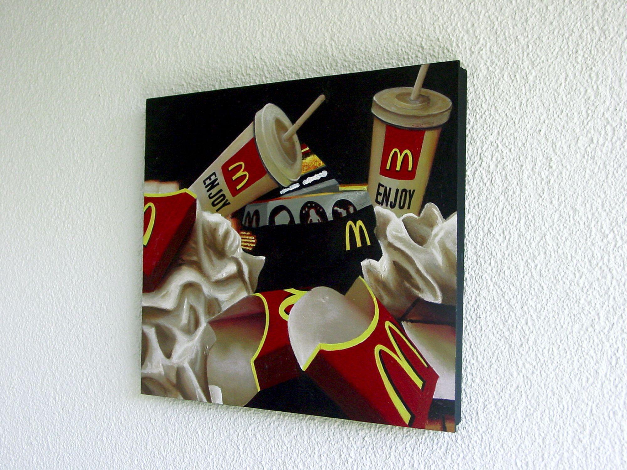 McDonald's Vanitas, Painting, Acrylic on Wood Panel 1
