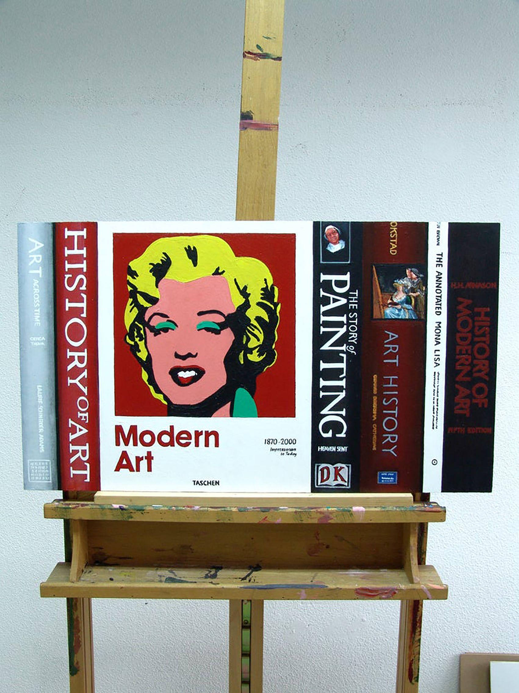 Modern Art Books, Painting, Acrylic on MDF Panel 1
