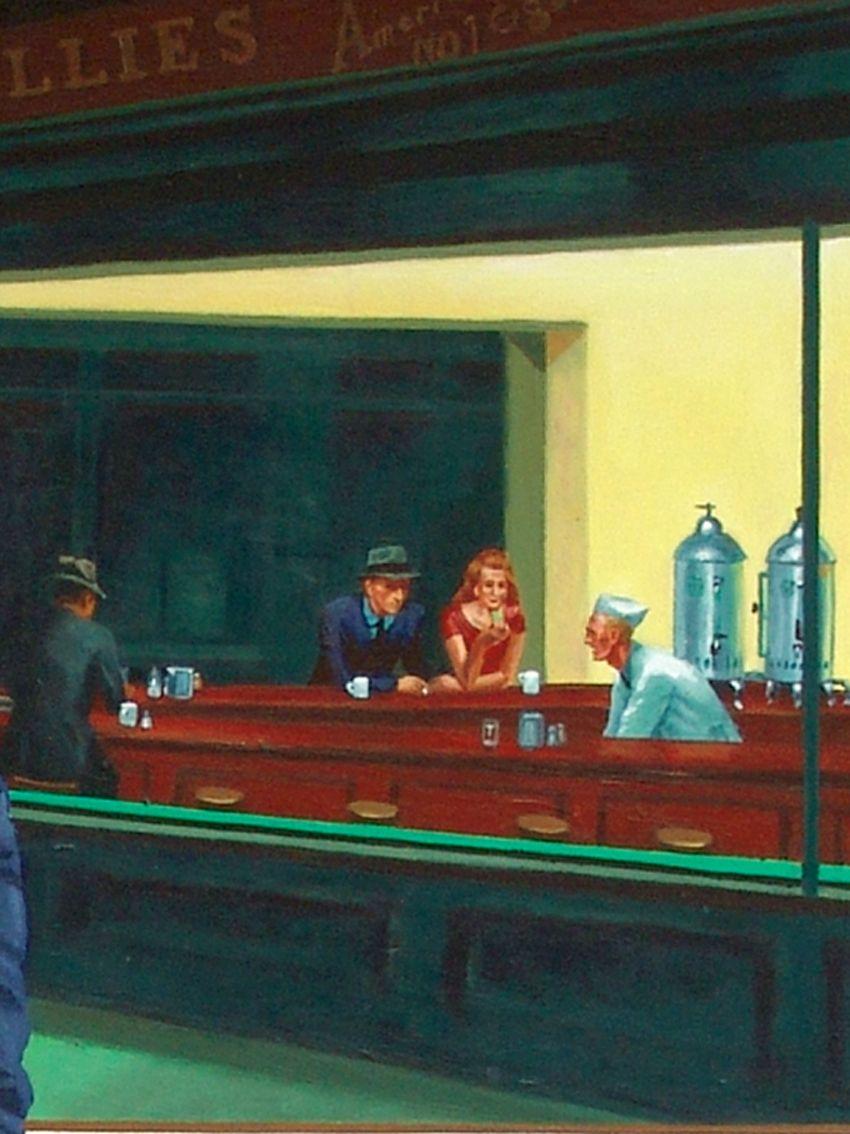 Nighthawks, peinture sur panneau de bois 1