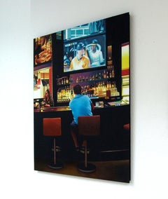 Sports Bar In Las Vegas, Painting, Acrylic on Wood Panel