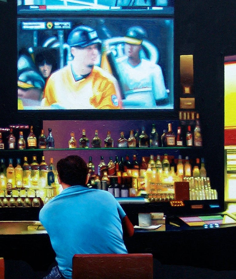 Gerard Boersma Sports Bar In Las Vegas, Painting, Acrylic on Wood