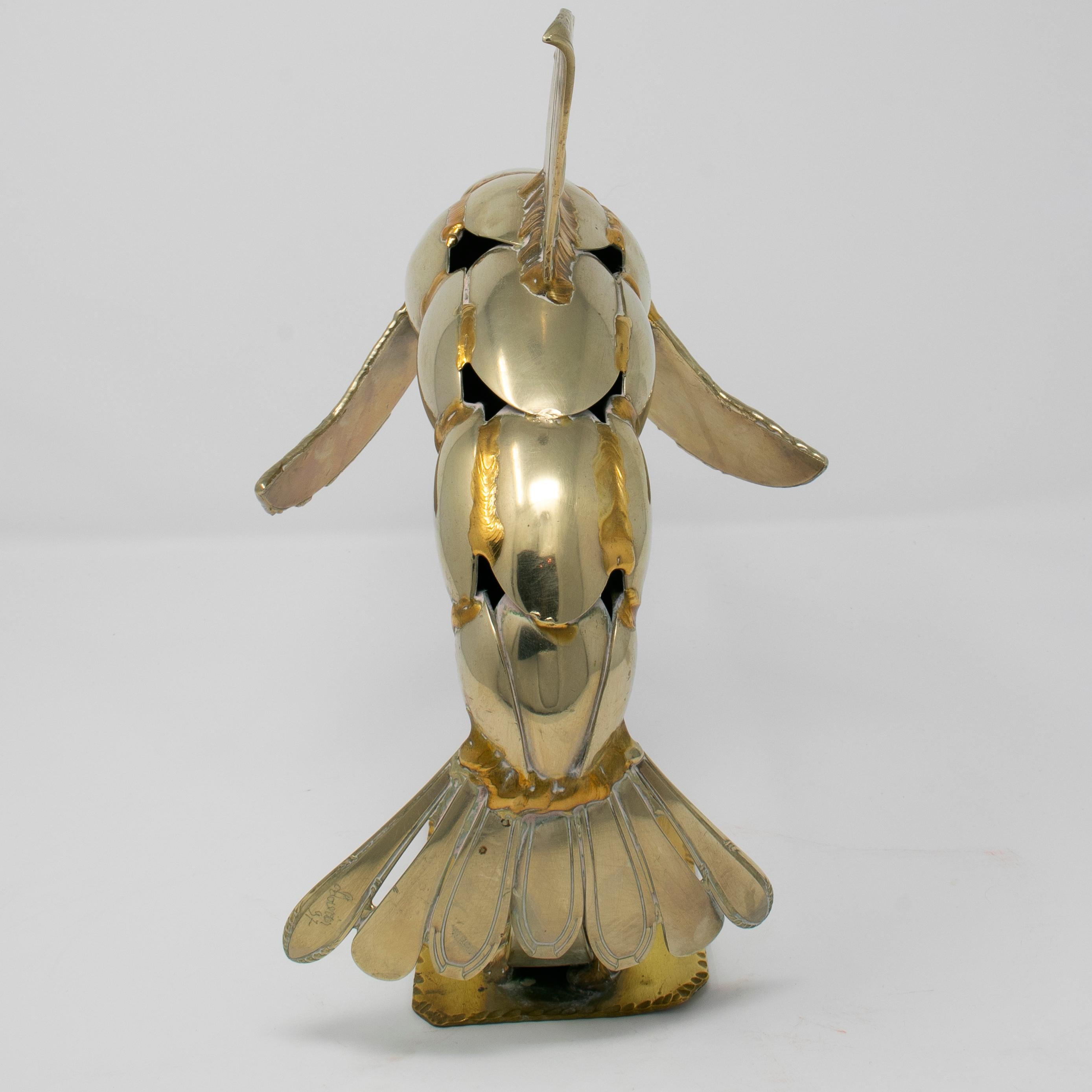 Gerard Bouvier Metal Cutlery Dolphin Sculpture, circa 1970 For Sale 2