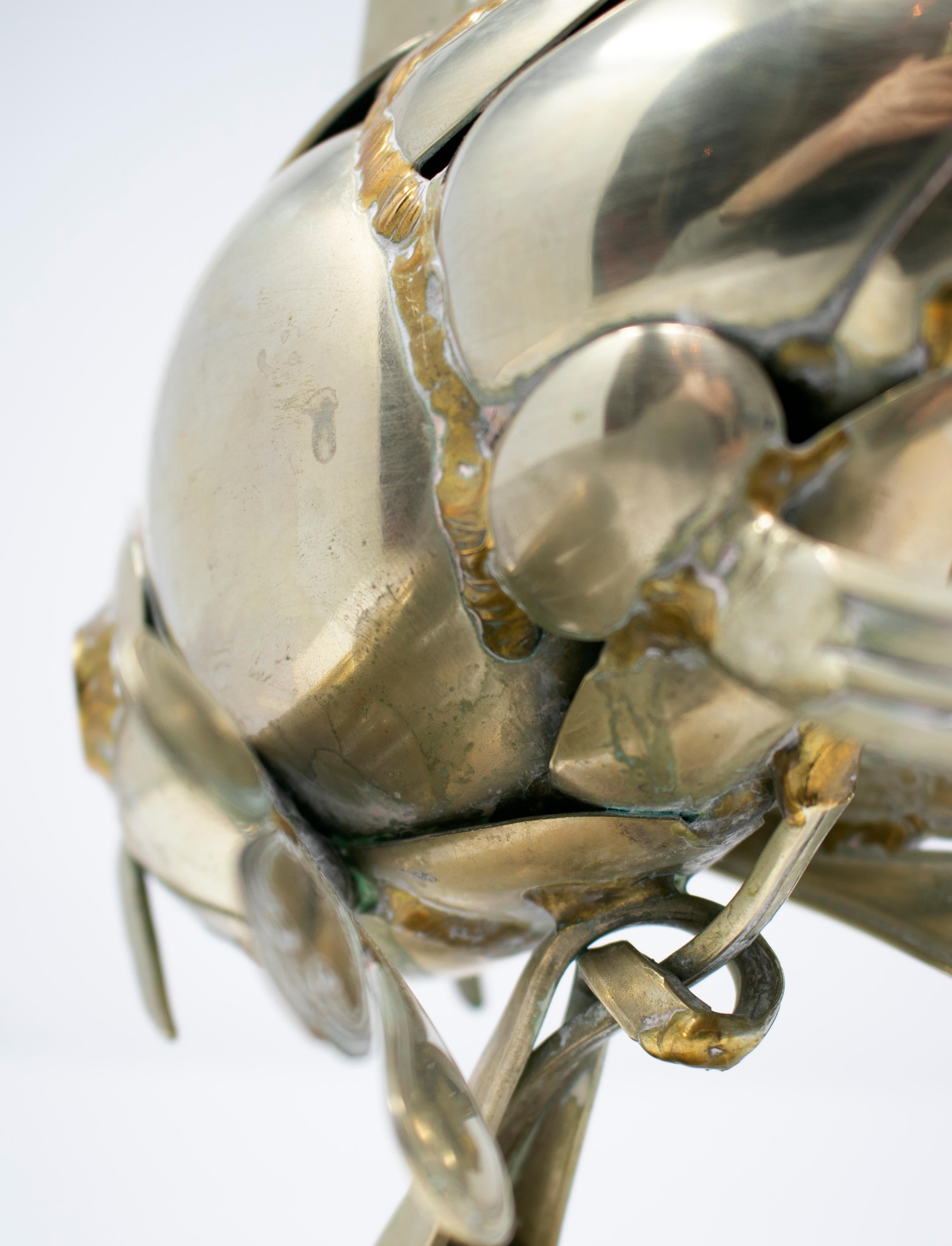 Métal Sculpture de poissons couverts en métal Gerard Bouvier:: circa 1970