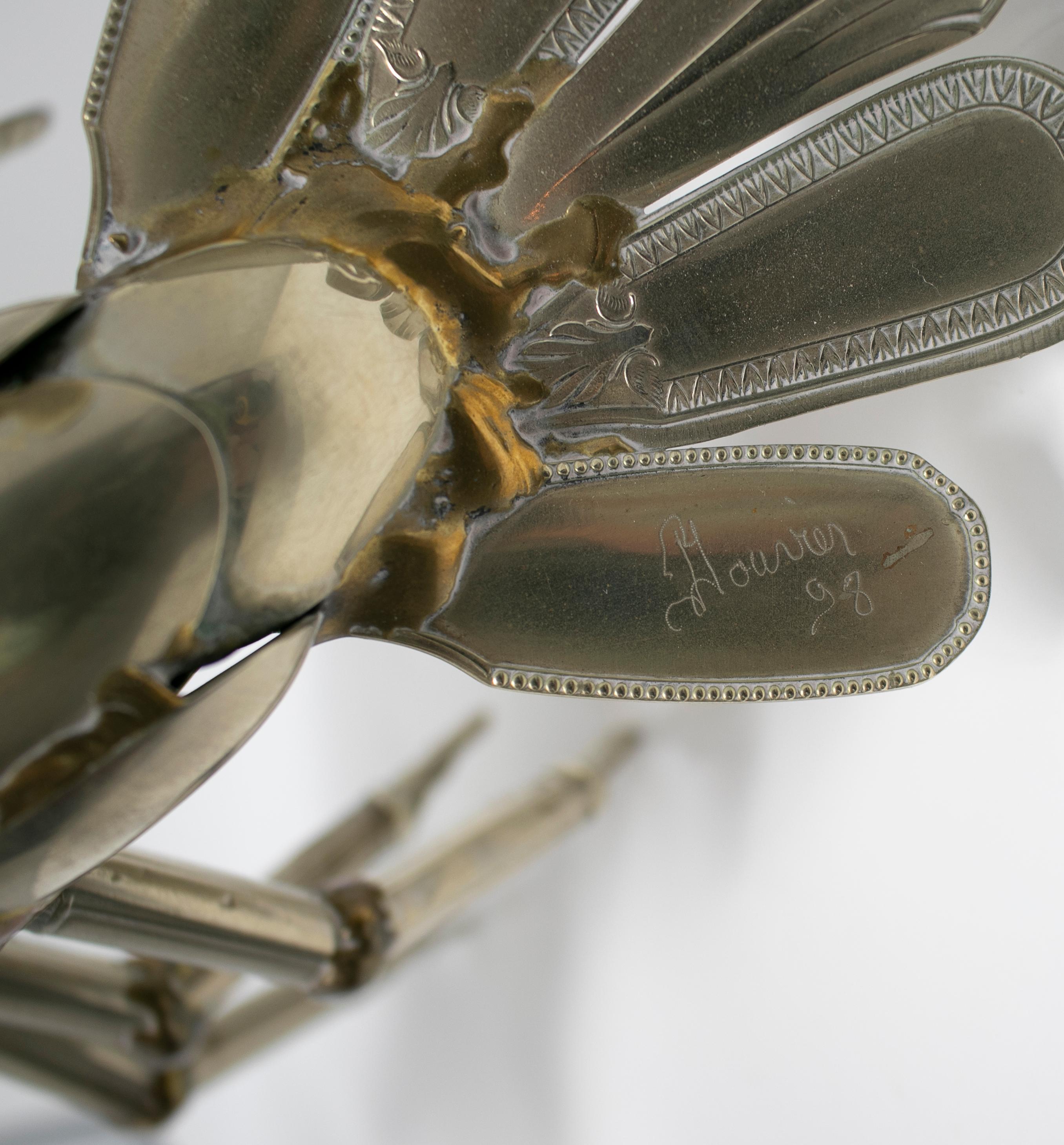Gerard Bouvier Metal Cutlery Lobster Sculpture, circa 1970 4