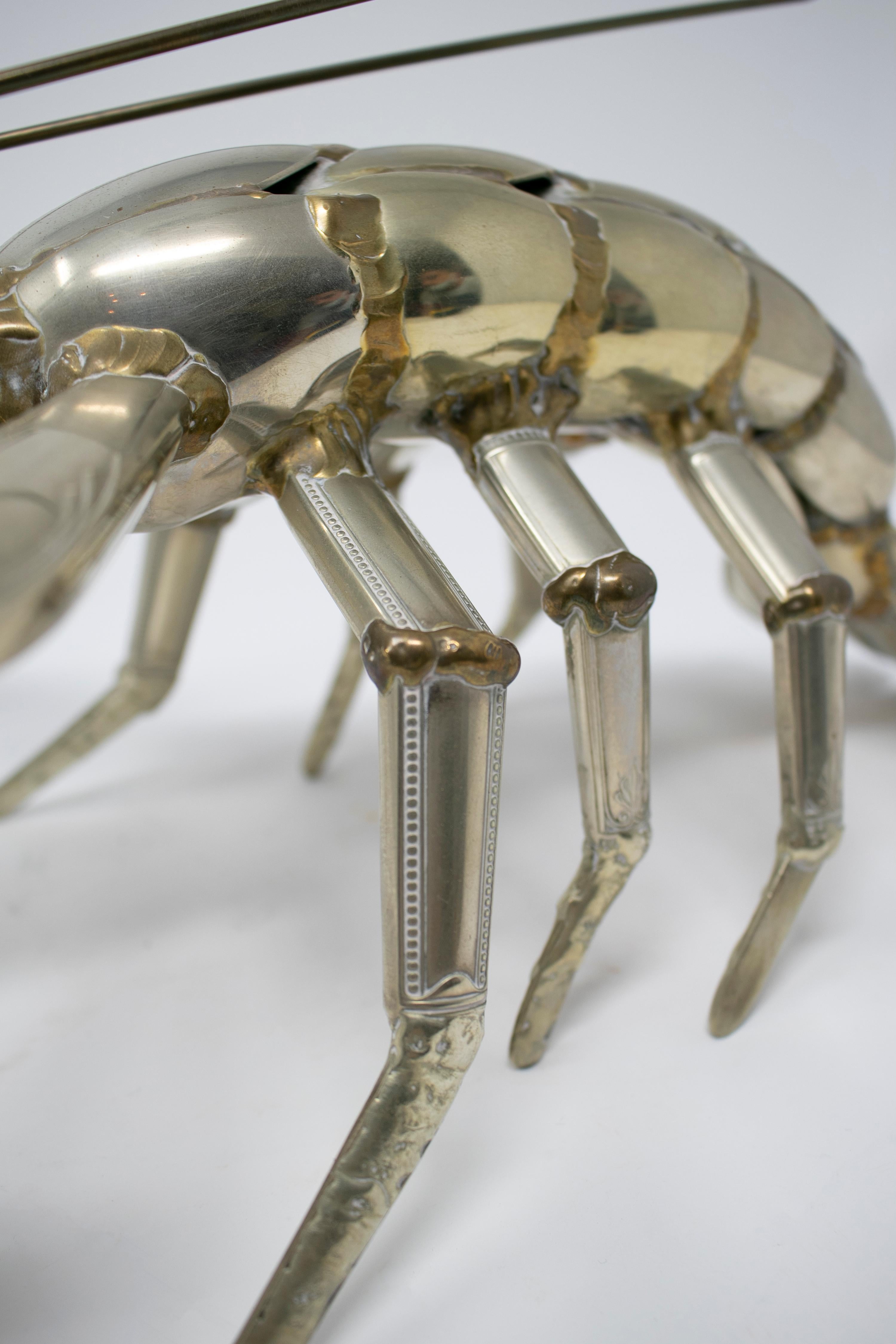 Gerard Bouvier Metal Cutlery Lobster Sculpture, circa 1970 7