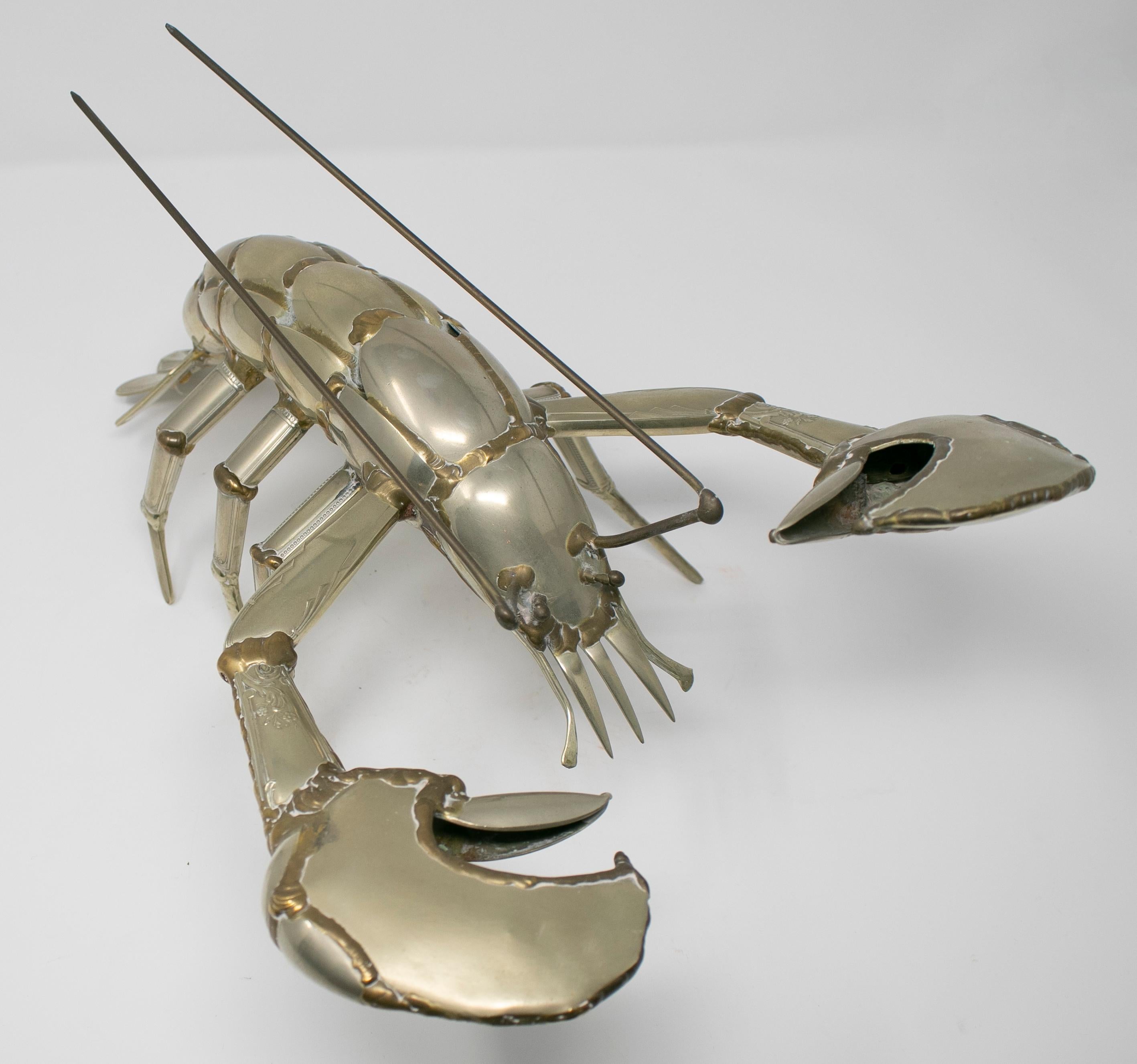 Gerard Bouvier Metal Cutlery Lobster Sculpture, circa 1970 2