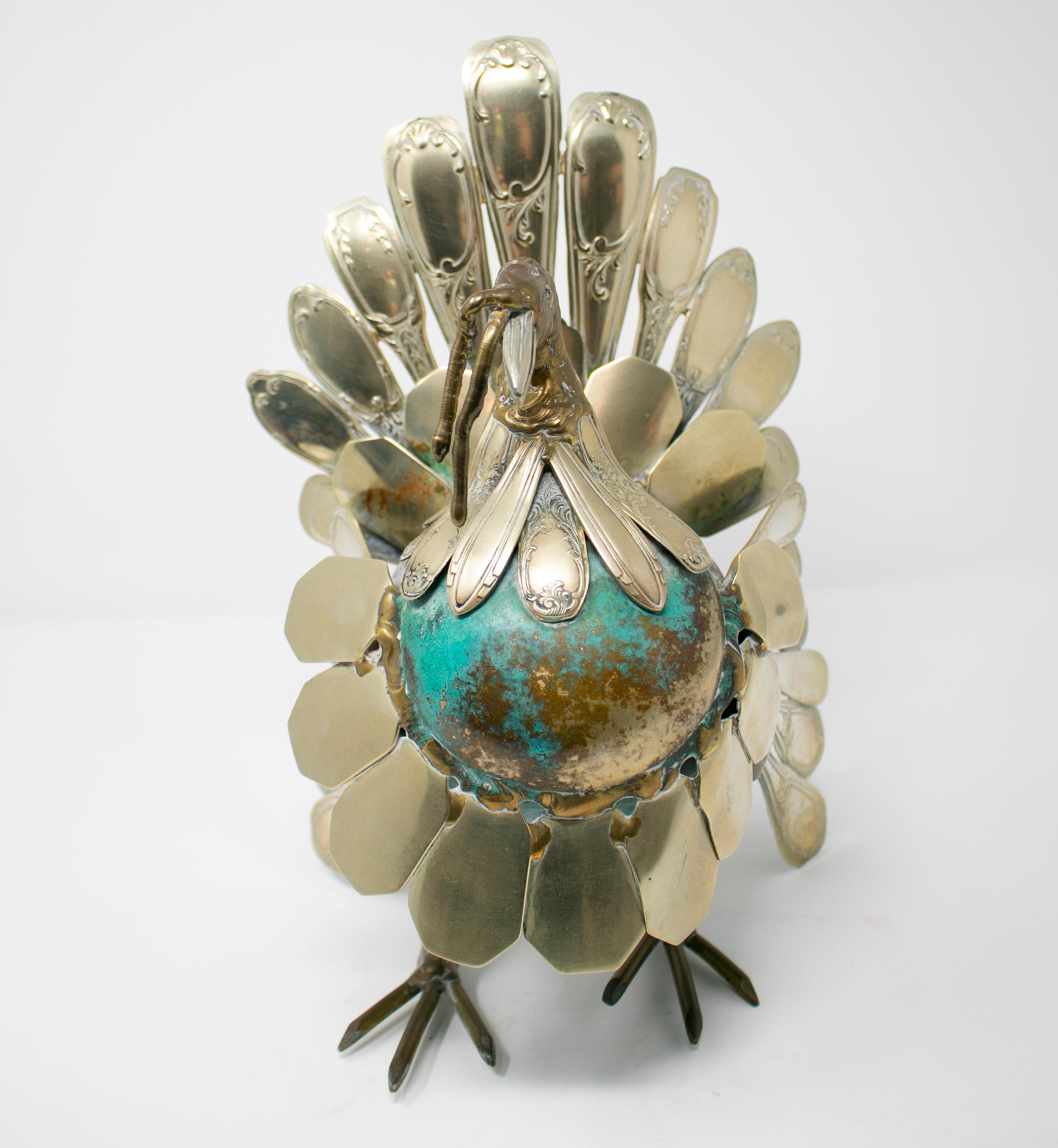 Gerard Bouvier metal cutlery sculpture of a turkey, circa 1970.


  