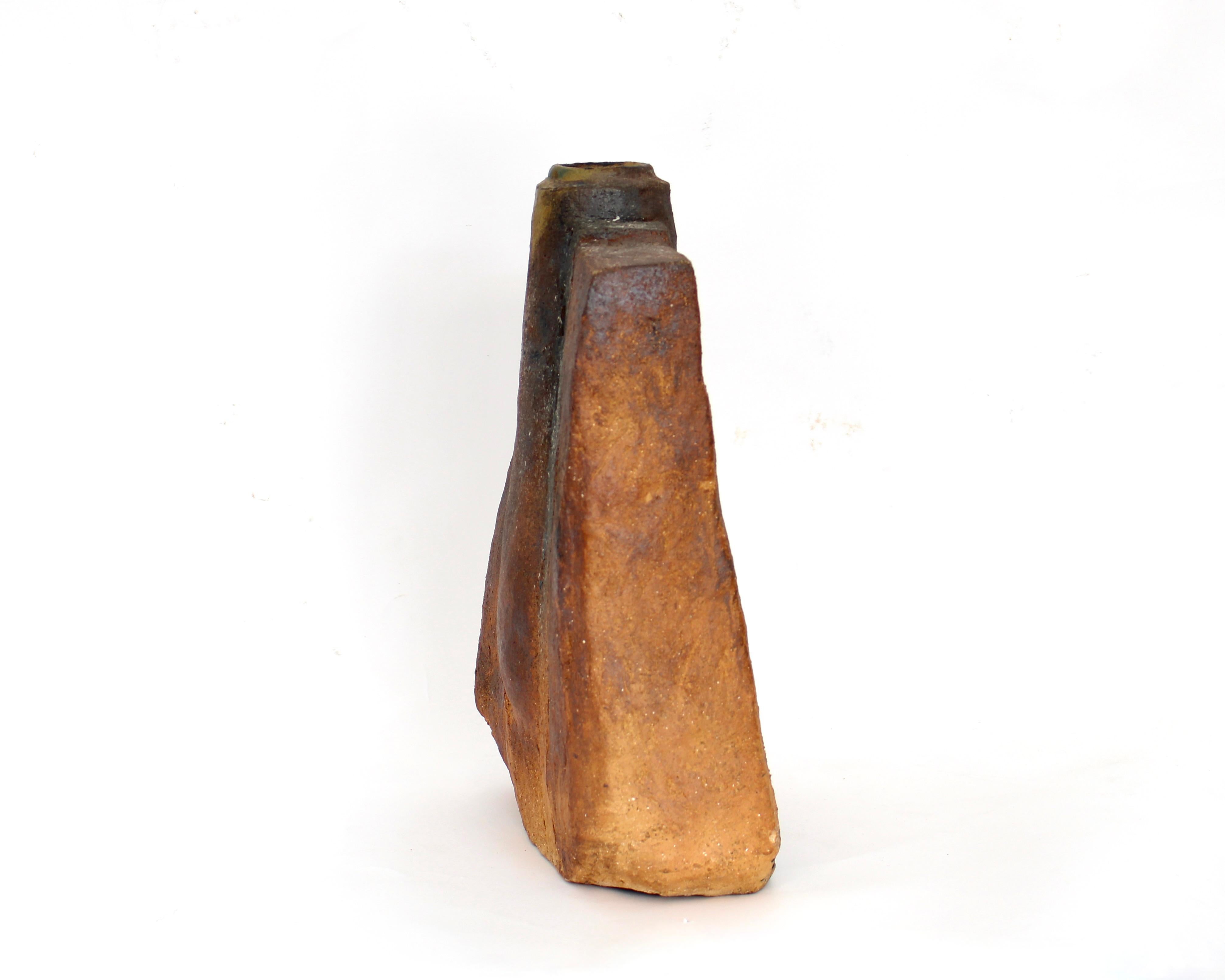 Gerard Brossard Jarrón de cerámica de madera cocida La Borne Francia circa 1976 Moderno de mediados de siglo en venta