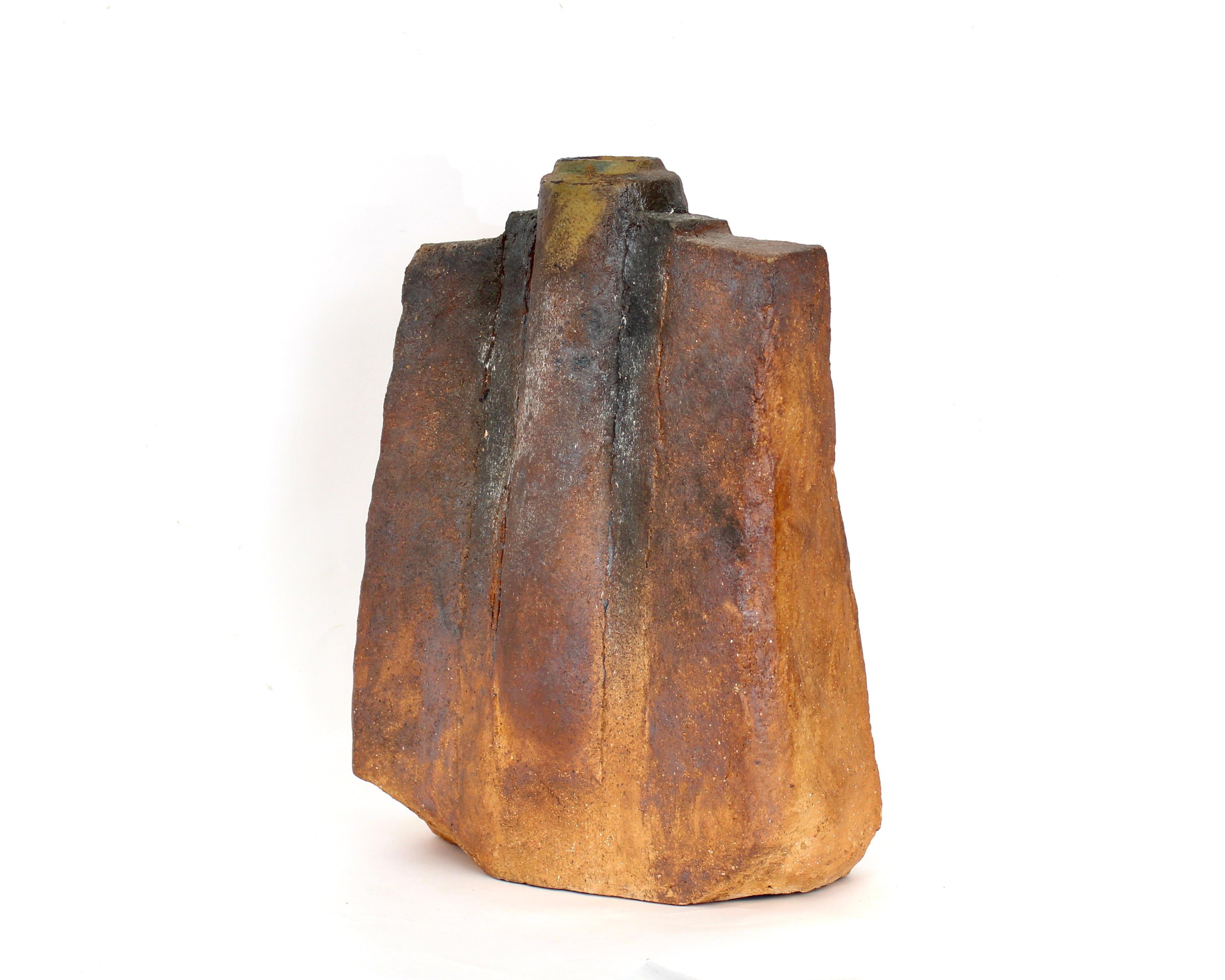 Gerard Brossard Jarrón de cerámica de madera cocida La Borne Francia circa 1976 Francés en venta
