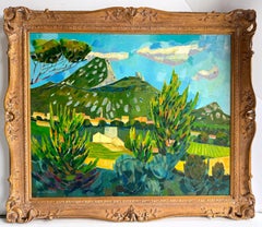 Gérard Calvet Français, (né en 1926) Expressionniste Paysage montagneux de Gruissan