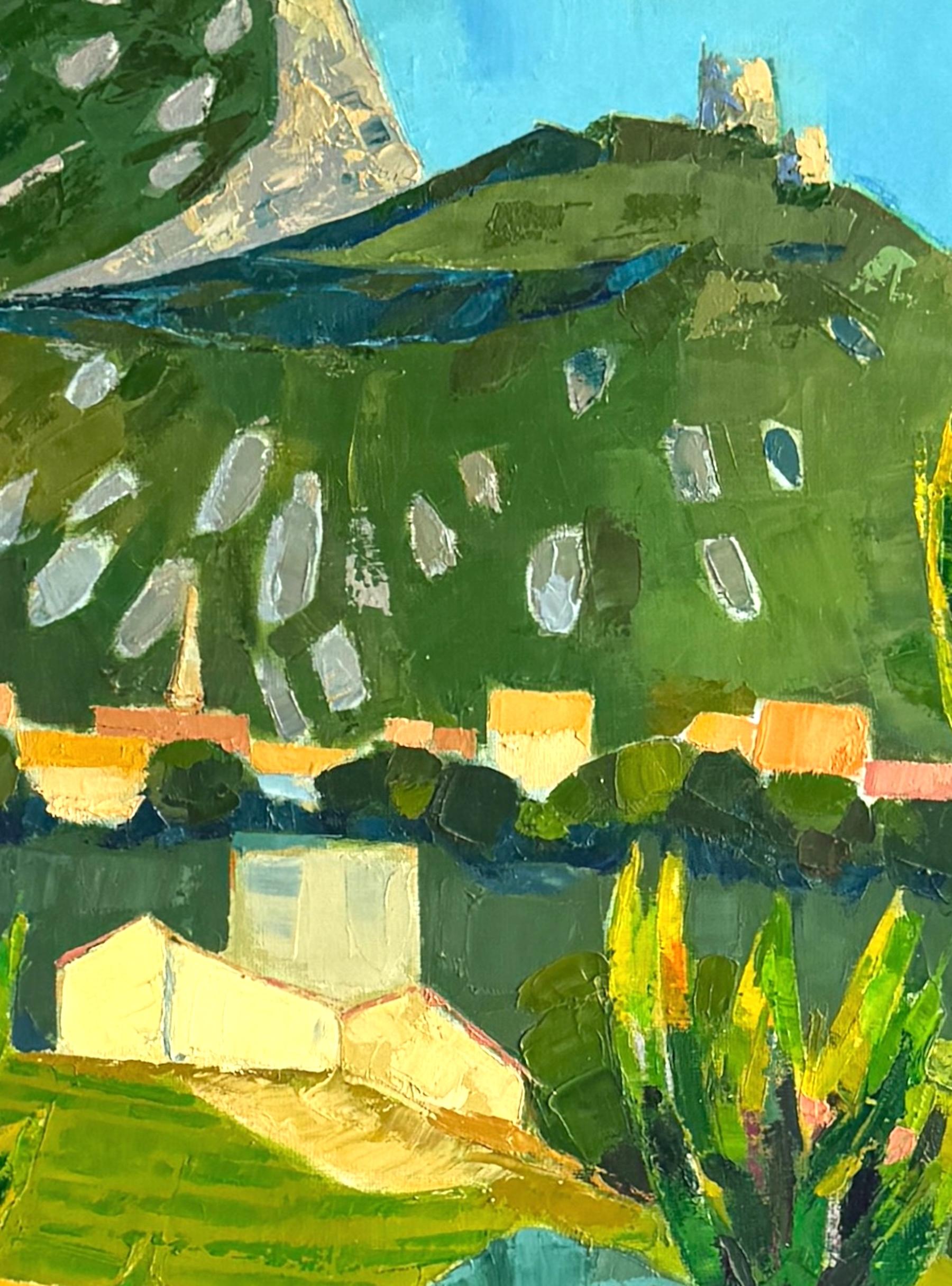 Gérard Calvet Francese, (nato nel 1926) Paesaggio montano espressionista di Gruissan In condizioni buone in vendita a West Palm Beach, FL