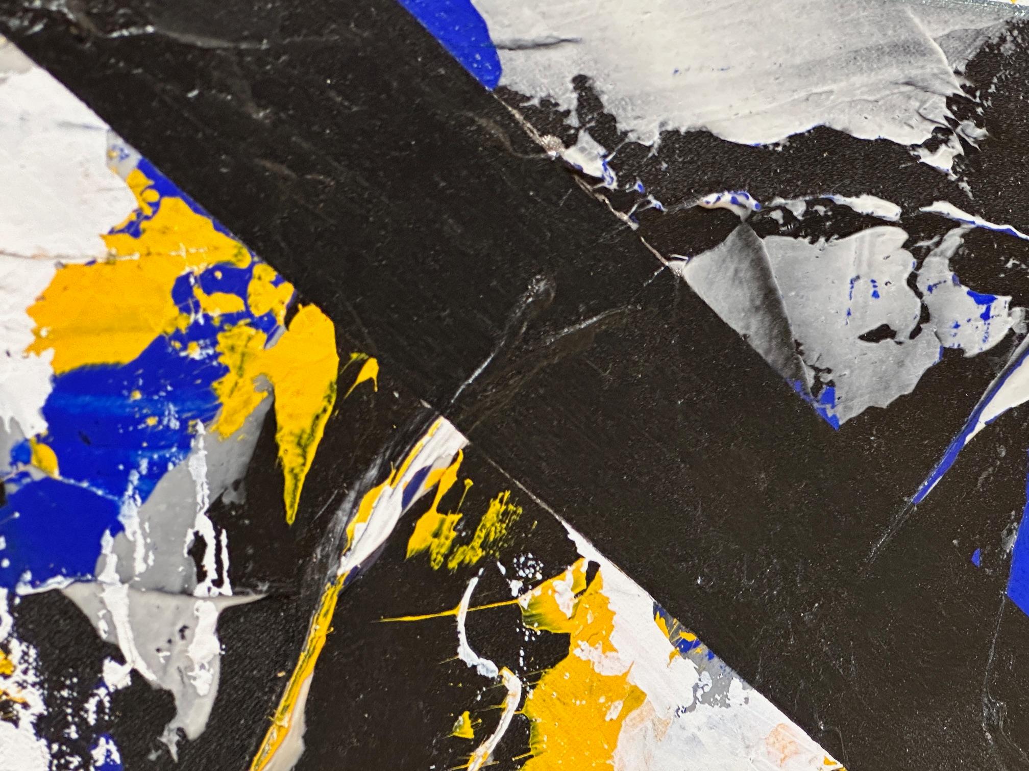 Large Contemporary Blue and White Abstract by Gerald Campbell For Sale 3