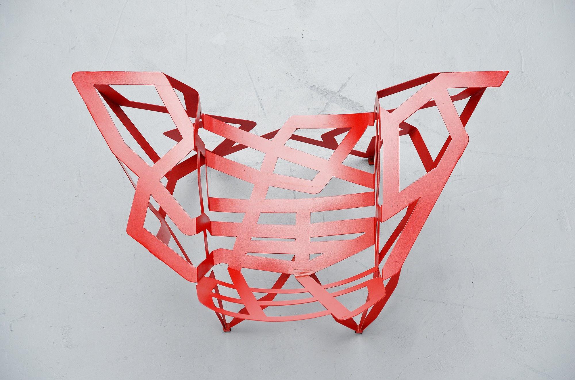 Painted Gerard Coquelin Zig Zag Chair, France, 1990